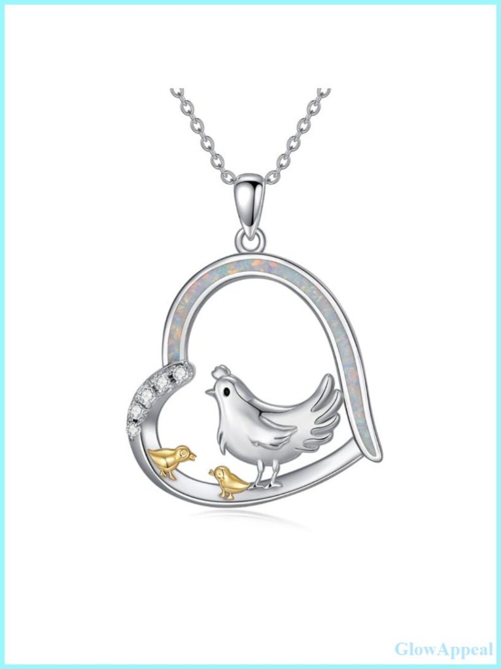 925 Sterling Silver Opal Pendant Necklace Adjustable 18+2 Inch